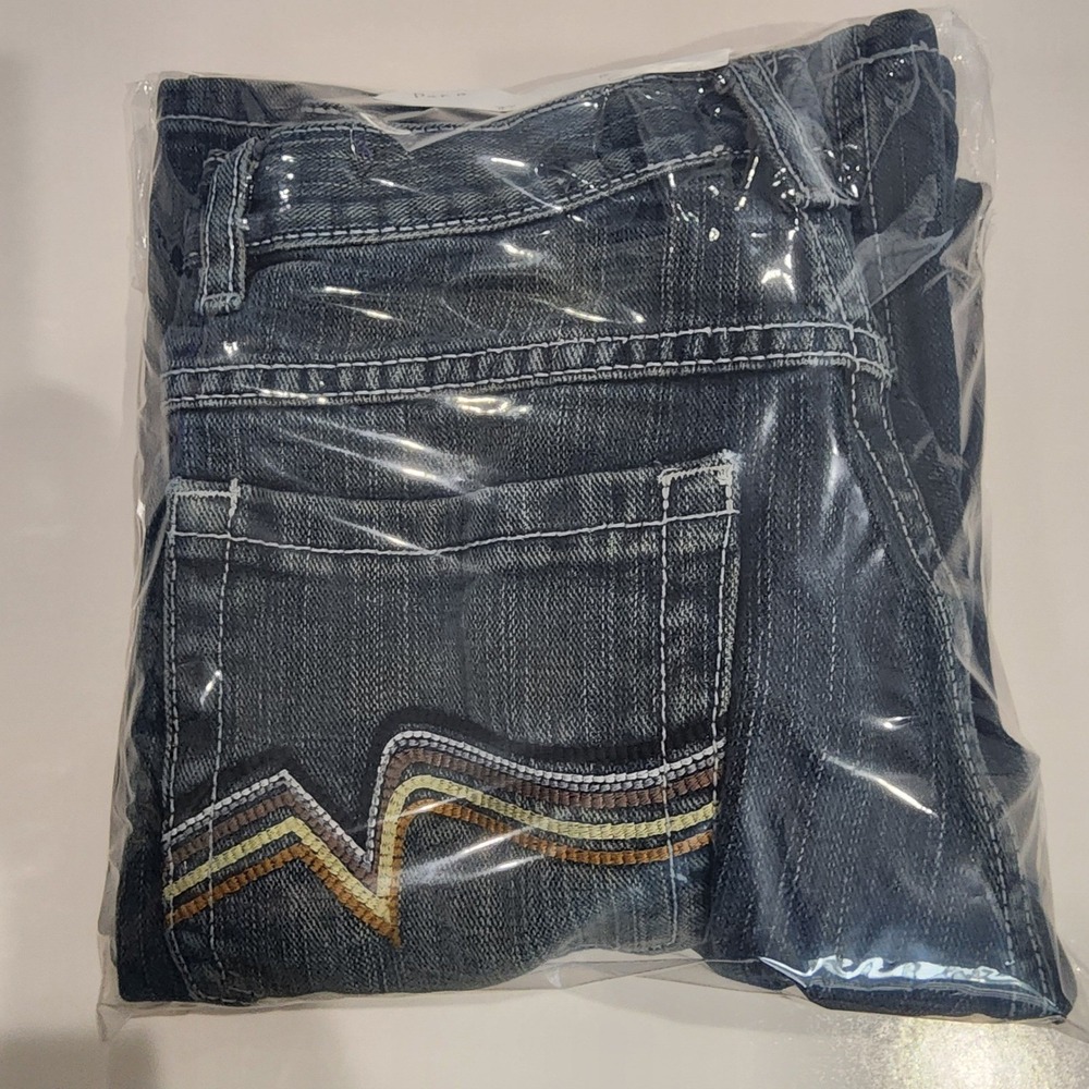 PACO Jeans Blue Denim Boys size 12 Embellished Pockets Rock Embroidered - Picture 11 of 11